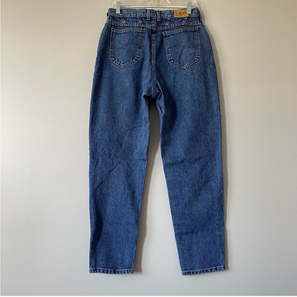 Vintage Lee Union made dark blue wash high rise mom jeans